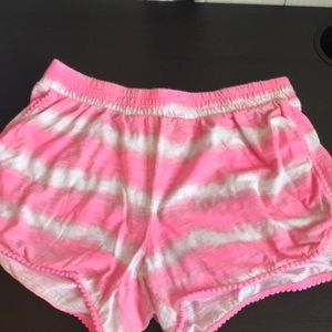 Pink and white justices shorts
